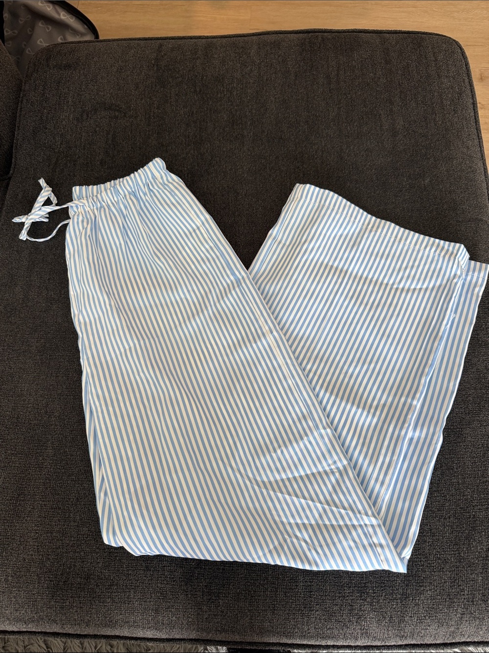 Striped Light Blue Wide-Leg 2 Piece Set - Breezy Summer Style - Picture 3 of 3